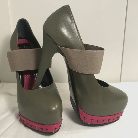 ISLO Isabella Lorusso Soft Leather Bi-Color Platform Heel Women's Size 6 - Picture 1 of 15